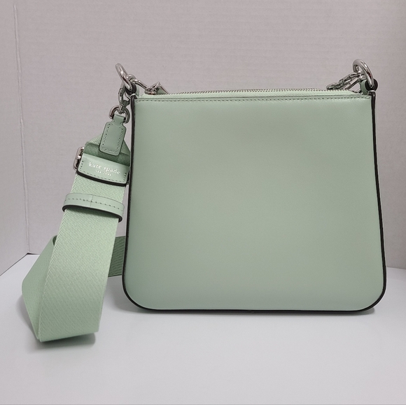 Kate Spade NY LABEL Smooth Leather 3-in-1 Crossbody Bag in Mint Green Pistachio - Picture 8 of 16